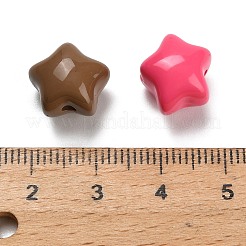 ベーキングペイント不透明アクリルビーズ  スター  ミックスカラー  11x13x10mm  穴：2mm&nbsp;SACR-P035-09