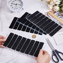 ポリエステルのフックとループテープが付いたナイロン16組  長方形  ブラック  100x25x2mm&nbsp;AJEW-GF0012-50