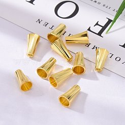 金色の真鍮ビーズコーンキャップ  12~13x8mm  穴：2~8mm&nbsp;X-KK-E362-G