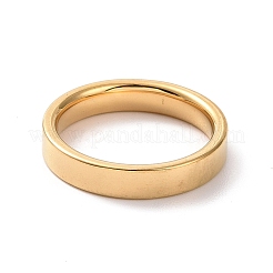 201ステンレススチール製プレーンバンドリング（女性用）  ゴールドカラー  4mm  内径：17mm&nbsp;RJEW-I089-50B-G