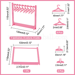 4セット 4色アクリルイヤリングスタンドセット  イヤリングディスプレイホルダー  ミックスカラー  完成品：13x4.5x11.5cm  1セット/色&nbsp;EDIS-CA0002-02