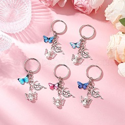 5Pcs Iron Alloy Shell Pearl Keychains&nbsp;KEYC-JKC01228