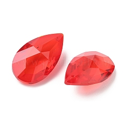 ガラスチャーム  ティアドロップチャーム  多面カット  レッド  38x22x13mm  穴：1.5mm&nbsp;GLAA-I062-01B
