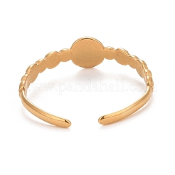 Ion Plating(IP) 304 Stainless Steel Flat Round Open Cuff Ring for Women&nbsp;RJEW-C025-26G