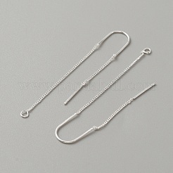合金製スタッドピアスパーツ  アメリカンピアス  スターリングシルバーのピン925本と水平ループ付き。  銀  50mm  穴：1.8mm  ピン：0.7mm&nbsp;LS-FIND-WH0110-381S