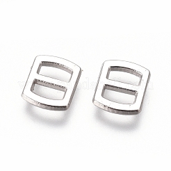ミニ合金バックル  調節可能なバックルファスナー  長方形  プラチナ  6x5x1mm  穴：3x1mm&nbsp;PALLOY-WH0067-76-P
