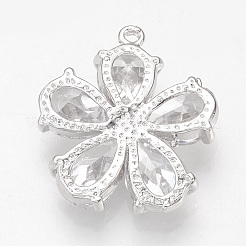 Brass Cubic Zirconia Pendants&nbsp;ZIRC-Q002-120P