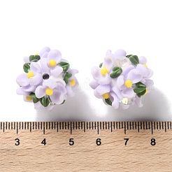 Luminous Polymer Clay Rhinestone Floral Ball Beads&nbsp;CLAY-U002-01D