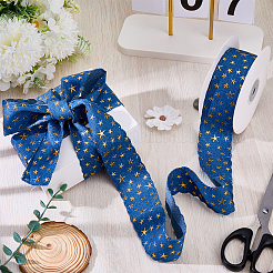 1 Roll Star Bronzing Denim Polyester Ribbon&nbsp;OCOR-CY0002-86A