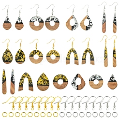 DIY Opaque Resin & Walnut Wood Earring Making Kits&nbsp;DIY-FS0007-84