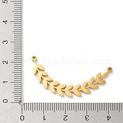 304ステンレスペンダント  ウェーブチャーム  ゴールドカラー  葉  18x37.5x1mm  穴：1.4mm&nbsp;STAS-G319-01H