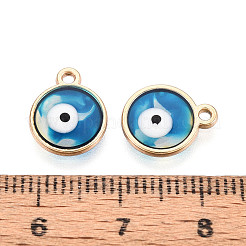 Epoxy Resin Enamel Evil Eye Charms&nbsp;RESI-T045-031B-02