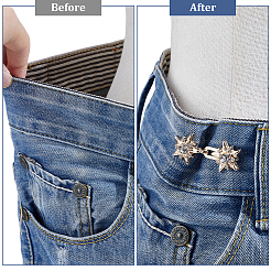 10Pcs 2 Colors Star Alloy Adjustable Jean Button Pins&nbsp;AJEW-ME0002-24