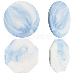 2Pcs 2 Styles Marble Pattern Porcelain Cup Coasters&nbsp;AJEW-CP0009-18B