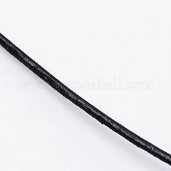 牛革コード  革のアクセサリーコード  ジュエリーDIY製版材料  ブラック  1.4~1.6mm&nbsp;WL-WH0004-01B-01