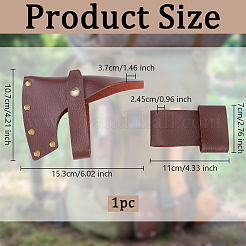 革製の斧の鞘  手斧カバープロテクター  キャンプ用品  サドルブラウン  153x107x37mm&nbsp;AJEW-WH0248-541