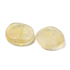 黄色いチェリークォーツのガラスビーズ  ナゲット  30x30x8.5~10mm  穴：1.2mm&nbsp;G-B070-18A