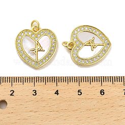 Brass Micro Pave Clear Cubic Zirconia Pendants&nbsp;KK-K365-04E-G