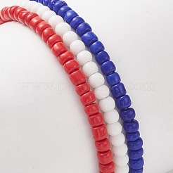 3 個 3 スタイル独立記念日ガラスビーズストレッチブレスレットセット  Word USA アクリル & アロイ スター スタッカブル ブレスレット 女性用  ミックスカラー  内径：2-1/8インチ（5.5cm）  1個/スタイル&nbsp;BJEW-TA00227