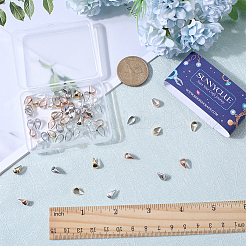 80個 4色 304ステンレススチール スナップオンベイル  ミックスカラー  8.5x5.5x1~4mm  内径：6x4.5mm  20個/カラー&nbsp;STAS-SC0005-58