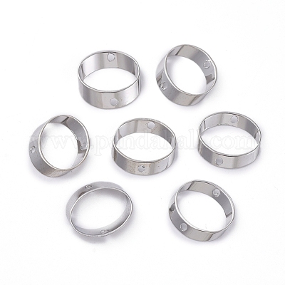 ラックメッキ真鍮ビーズフレーム  リング  プラチナ  13x2mm  穴：1.4mm&nbsp;KK-D530-07P-1