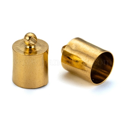 真鍮製コードエンドパーツ エンドキャップ ゴールドカラー 12x8mm 穴