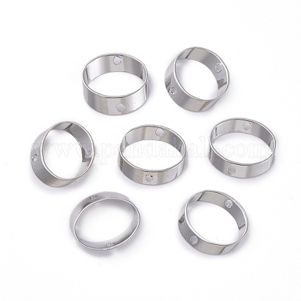 ラックメッキ真鍮ビーズフレーム  リング  プラチナ  13x2mm  穴：1.4mm&nbsp;KK-D530-07P-1