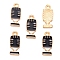 Alloy Enamel Pendants, Golden, Microphone, 18x8mm, Hole: 2mm