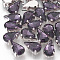Sew on Rhinestone, Multi-strand Links, Glass Rhinestone, with Brass Prong Settings, Garments Accessories, Faceted, teardrop, Platinum, Purple, 10x6.5x4.4mm, Hole: 0.8~1mm