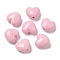 Opaque Acrylic Beads, Heart, Pink, 9x9.5x5.5mm, Hole: 1.5mm, about 1650pcs/500g