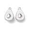 Rack Plating Alloy Acrylic  Pendants, Teardrop, Platinum, 18.5x11.5x7mm, Hole: 1.6mm