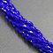 Glass Beads Strands, Faceted, Teardrop, Blue, 11x8mm, Hole: 1.4mm, about 58pcs/strand, 25.20''(64cm)