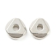 CCBプラスチックビーズ  三角形  プラチナ  6x6x1.8mm  穴：1.4mm&nbsp;CCB-K011-05A-P-1