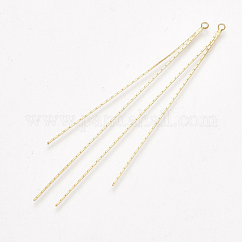 真鍮チェーンタッセルビッグペンダント  18KGP本金メッキ  77x2x0.5mm  穴：1.6mm