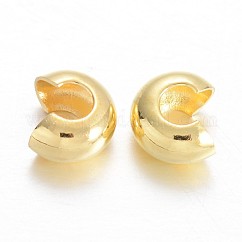 真鍮製つぶし玉カバーカシメ玉カバー  ゴールドカラー  直径5mm  穴：3mm