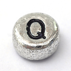 Plated Acrylic Horizontal Hole Letter Beads&nbsp;PACR-Q099-03Q