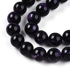 天然石ビーズ連売り  染め  ラウンド  青紫色  8mm  穴：1mm  約48~49個/連  14.96~15.16''（38~38.5センチメートル）&nbsp;G-T141-18F