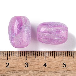 グリッターパウダー入り樹脂ヨーロピアンビーズ  大穴ビーズ  バレル  ミックスカラー  16x12mm  穴：5.2mm&nbsp;RESI-F055-12