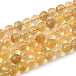 Natural Yellow Fluorite Beads Strands&nbsp;G-F799-B03-6mm