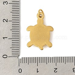 304ステンレスペンダント  丸カン付き  海洋生物  ゴールドカラー  カメ  21x15x4mm  穴：3mm&nbsp;LS-STAS-V013-02B-G