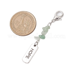8Pcs 8 Styles Alloy Rectangle with Inspirational Word Pendant Decoration&nbsp;HJEW-JM02376
