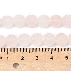 天然石ローズクォーツビーズ連売り  フラットラウンド  8.5x4.5~5mm  穴：0.8mm  約50個/連  16.73~17.01'''（42.5~43.2センチメートル）&nbsp;G-M454-B06