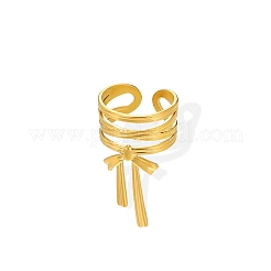 304 Stainless Steel Open Cuff Rings for Women&nbsp;RJEW-U060-01M-G