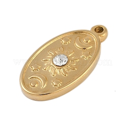 Ion Plating(IP) 304 Stainless Steel Rack Plating Cubic Zirconia Pendants&nbsp;STAS-U019-05G