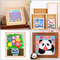 DIY子供木製装飾粘土額縁  パパイヤホイップ  正方形  118x118x8.5mm  内径：88x88mm&nbsp;WOOD-WH20008-07E