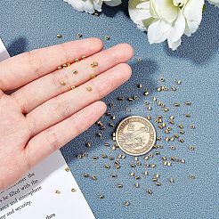 304ステンレススチールスペーサービーズ  コラム  ゴールドカラー  2x2mm  穴：1mm  120個/箱&nbsp;STAS-UN0008-24G