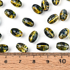 ガラスシードビーズ  オーバル  ツートン  ダークスレートグレー  9~9.5x6~6.5mm  穴：1.3~1.5mm  約1058個/ポンド&nbsp;SEED-T009-02C