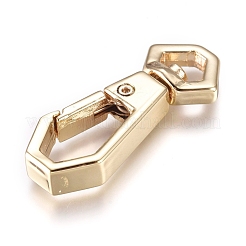 合金回転式ナスカン  スイベルスナップフック  ライトゴールド  34.5x14x5.5mm  穴：4.5x7.5mm&nbsp;PALLOY-WH0070-20LG