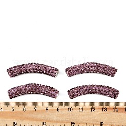 真鍮中東ラインストーンビーズ  カドミウムフリー＆鉛フリー  チューブ  ライトローズ  46~47x9mm  穴：4mm&nbsp;RB-C1301-2