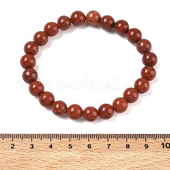 Natural Red Jasper Round Beaded Stretch Bracelets&nbsp;GG-CBA12F1-02A-02